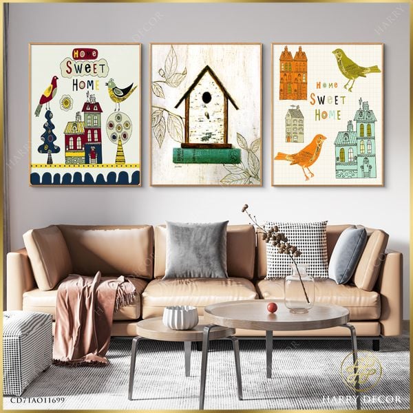  Tranh Bird House Sweet Home Retro CD7TAO11699 