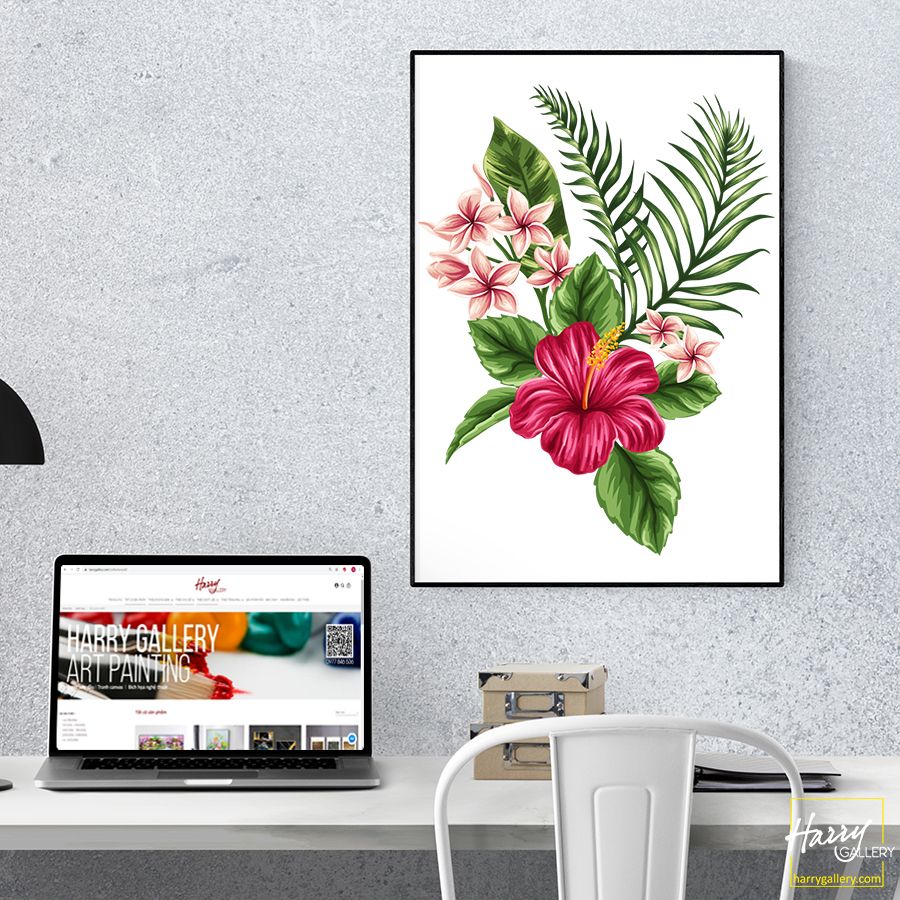  Tranh Hoa Lá Nhiệt Đới S0406 