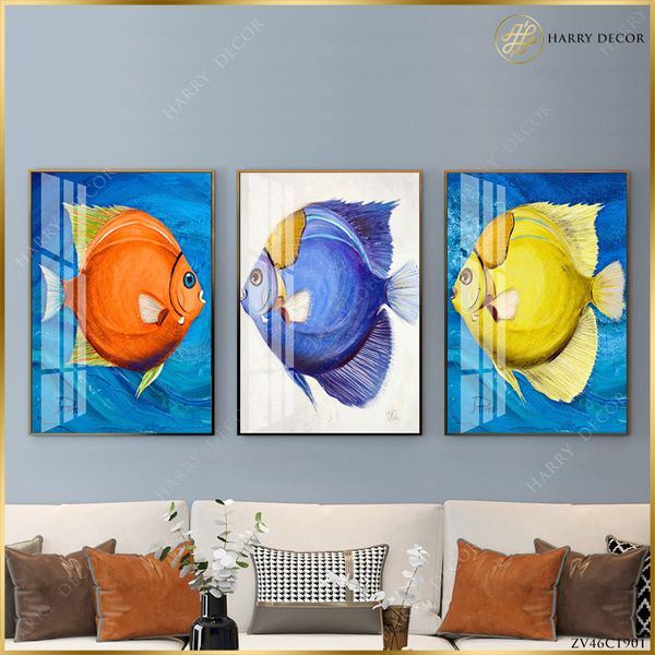  Bộ 3 Tranh Cá Màu Sắc ZV46C1901 