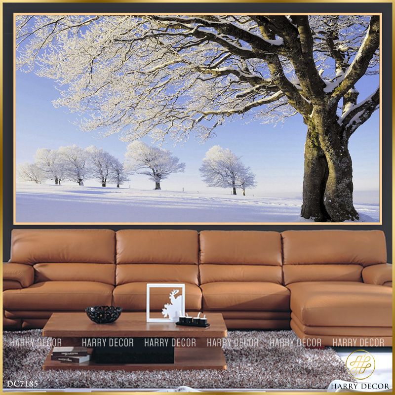  Tranh Thưa Thớt Cây Phủ Tuyết DC7185 