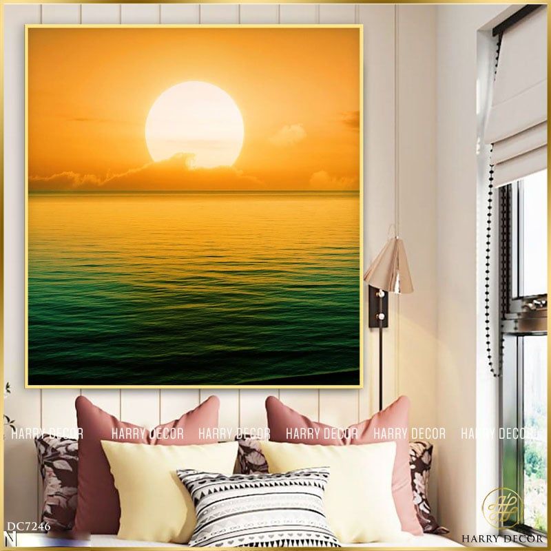  Tranh Vuông Mặt Trời Trên Mặt Nước DC7246 