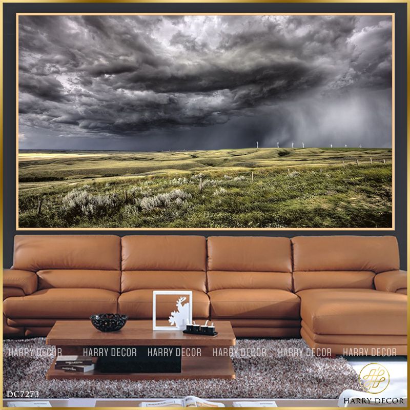  Tranh Cỏ Xanh Mây Xám DC7273 