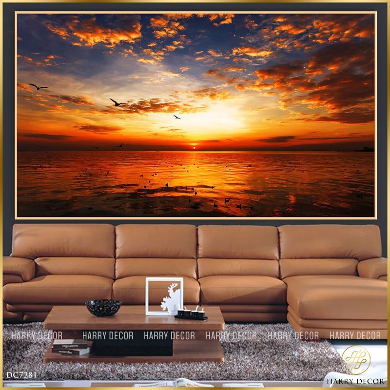  Tranh Biển Mặn Màu Chiều Rực DC7281 
