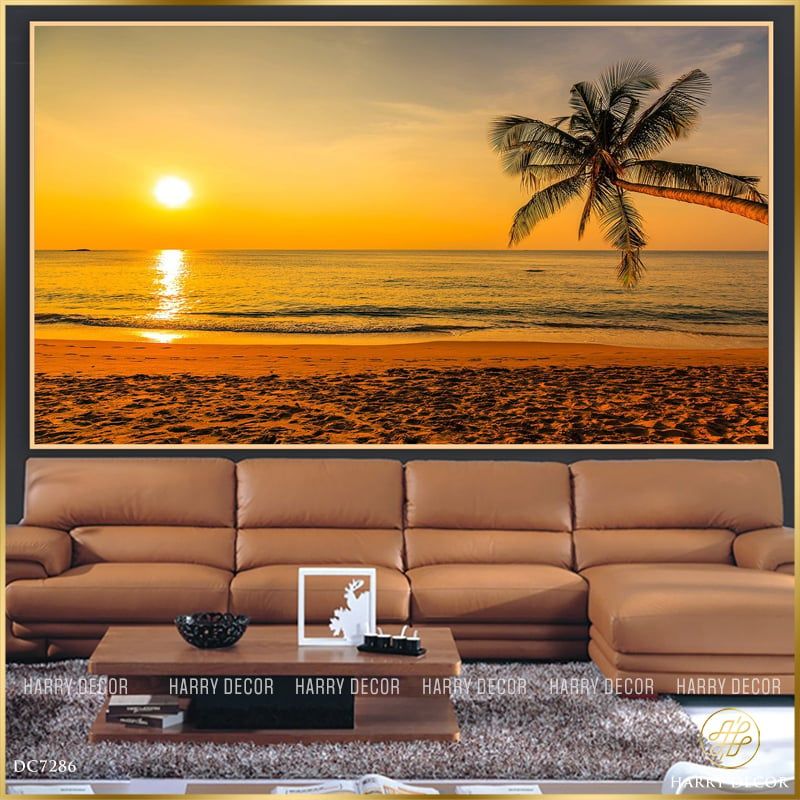  Tranh Dừa Nghiêng Nghiêng Bóng Chiều DC7286 