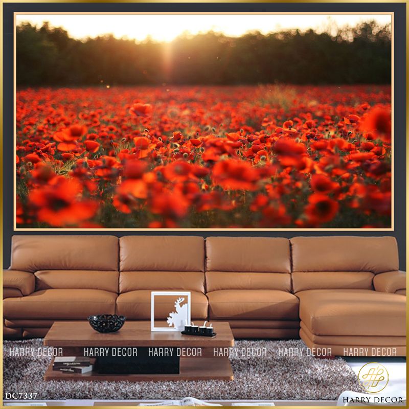  Tranh Lung Linh Những Đóa Hoa Đỏ DC7337 