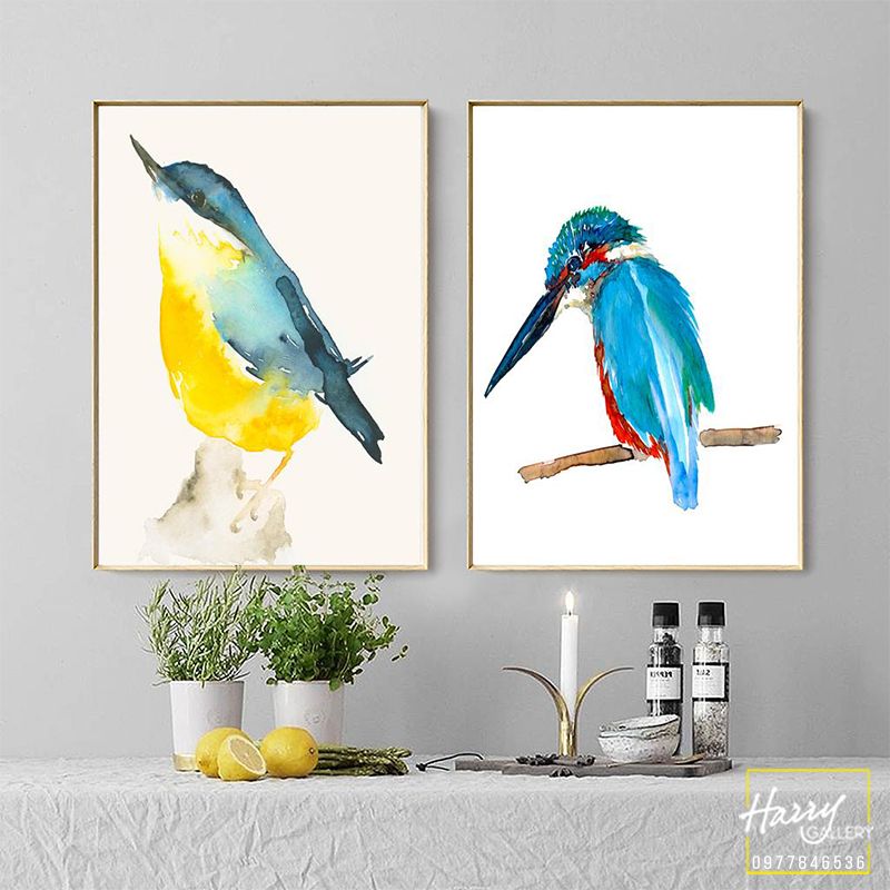  Bộ 2 Tranh Chim Dễ Thương C0101 