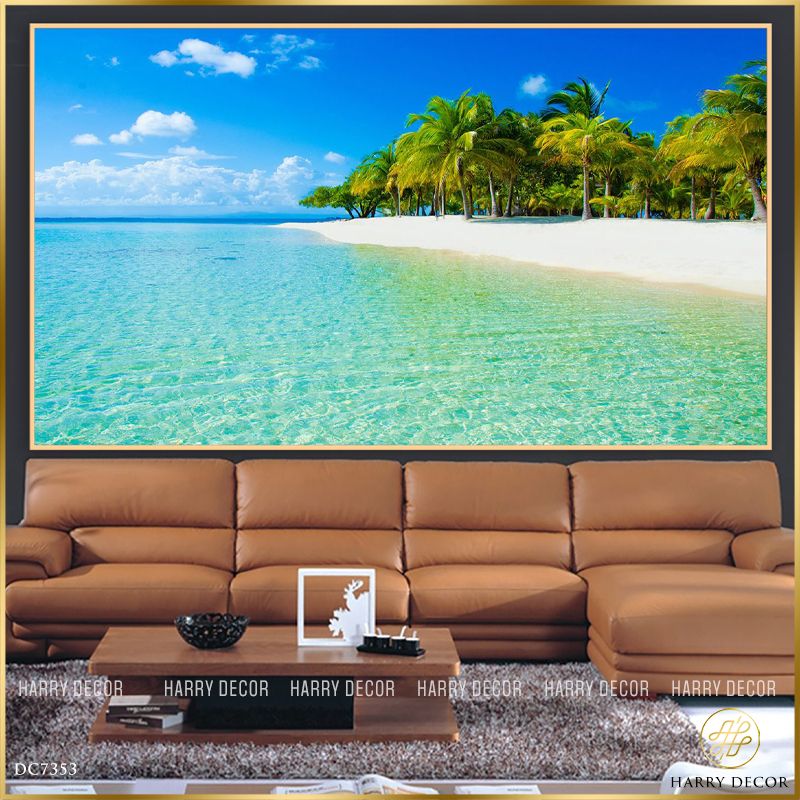  Tranh Cát Trắng Hòa Biển Xanh DC7353 