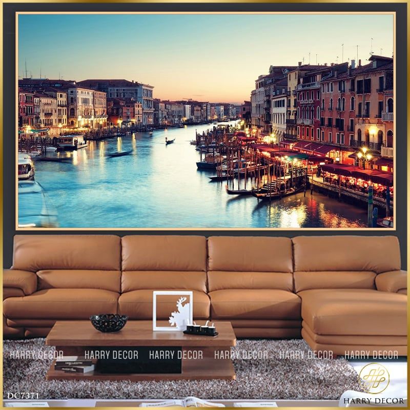  Tranh Đêm Bên Dòng Sông Xanh DC7371 