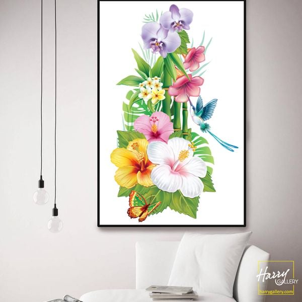  Tranh Hoa Nhiệt Đới Nhẹ Nhàng S0417 
