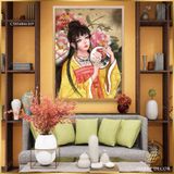  Tranh Cô Gái Cầm Khung Thêu C5834846269 