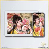  Tranh Cô Gái Cầm Khung Thêu C5834846269 