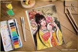  Tranh Cô Gái Cầm Khung Thêu C5834846269 
