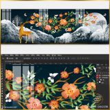  Tranh Chú Hươu Sừng Hoa Bướm C5836402187 