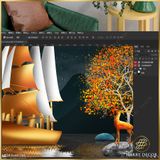  Bộ 3 Tranh Nhà Hươu Nai Và Thuyền Buồm C5836407161 