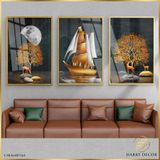  Bộ 3 Tranh Nhà Hươu Nai Và Thuyền Buồm C5836407161 