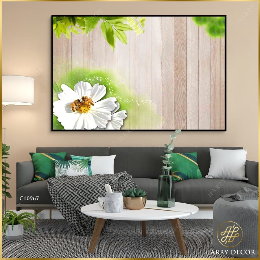  Tranh Ong Hút Mật Hoa Cúc C10967 