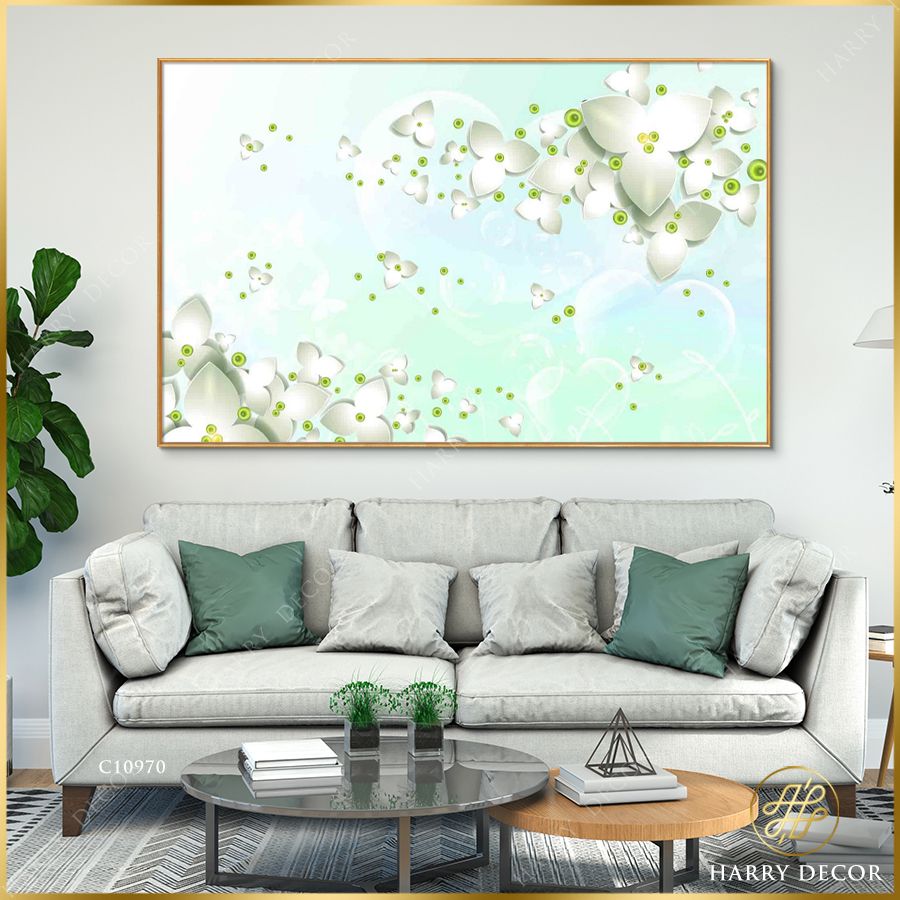  Tranh Hoa Tiêu Xanh Mát C10970 