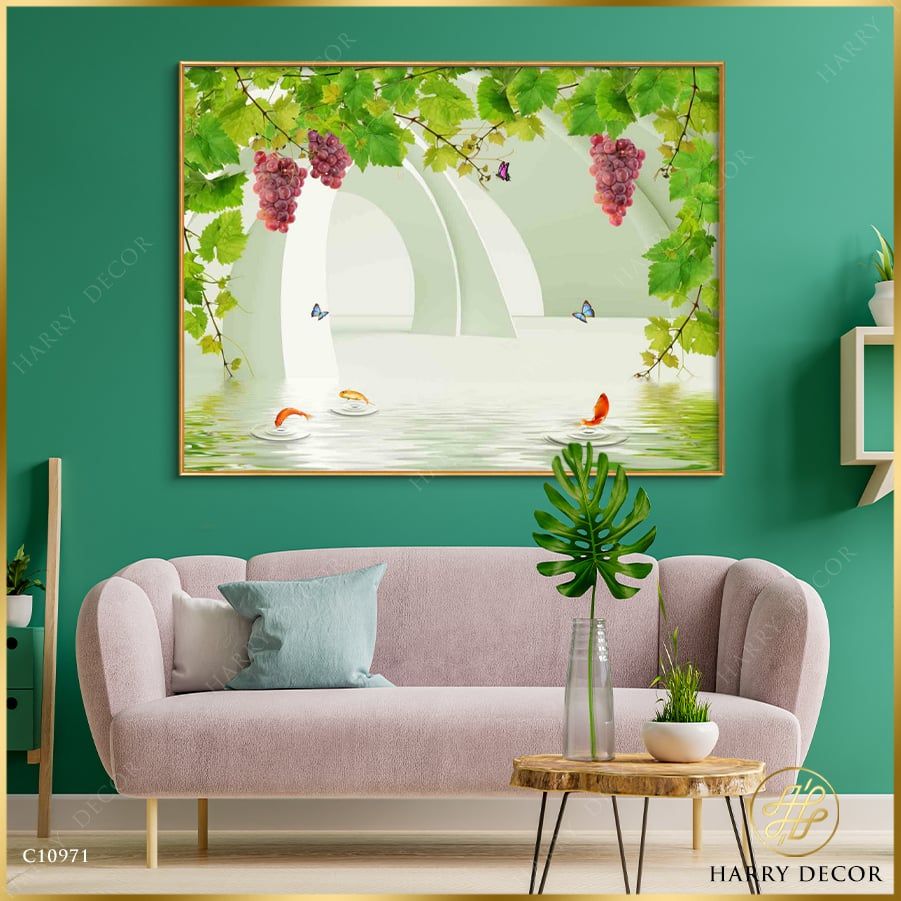  Tranh Chùm Nho & Bầy Cá C10971 