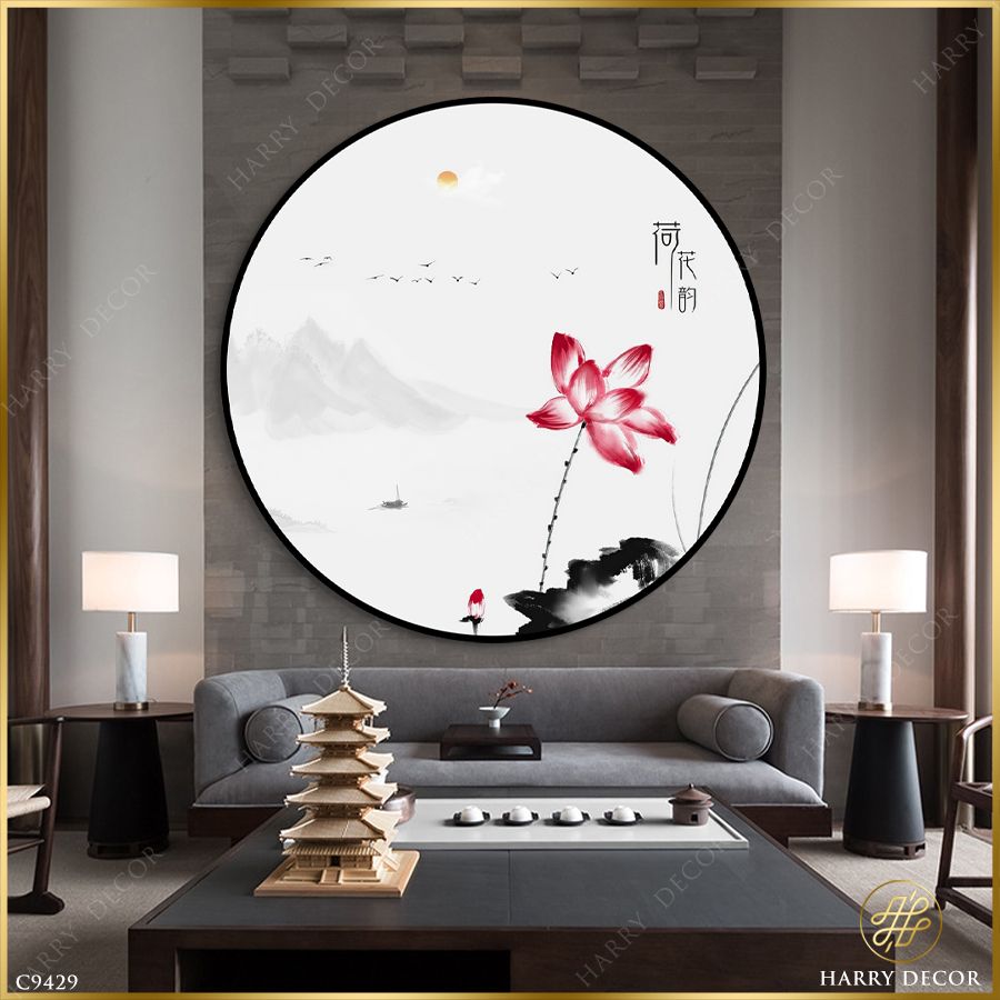  Tranh Tròn Cánh Ba Tầng Ngọc Tháp Vươn Cao C9429 