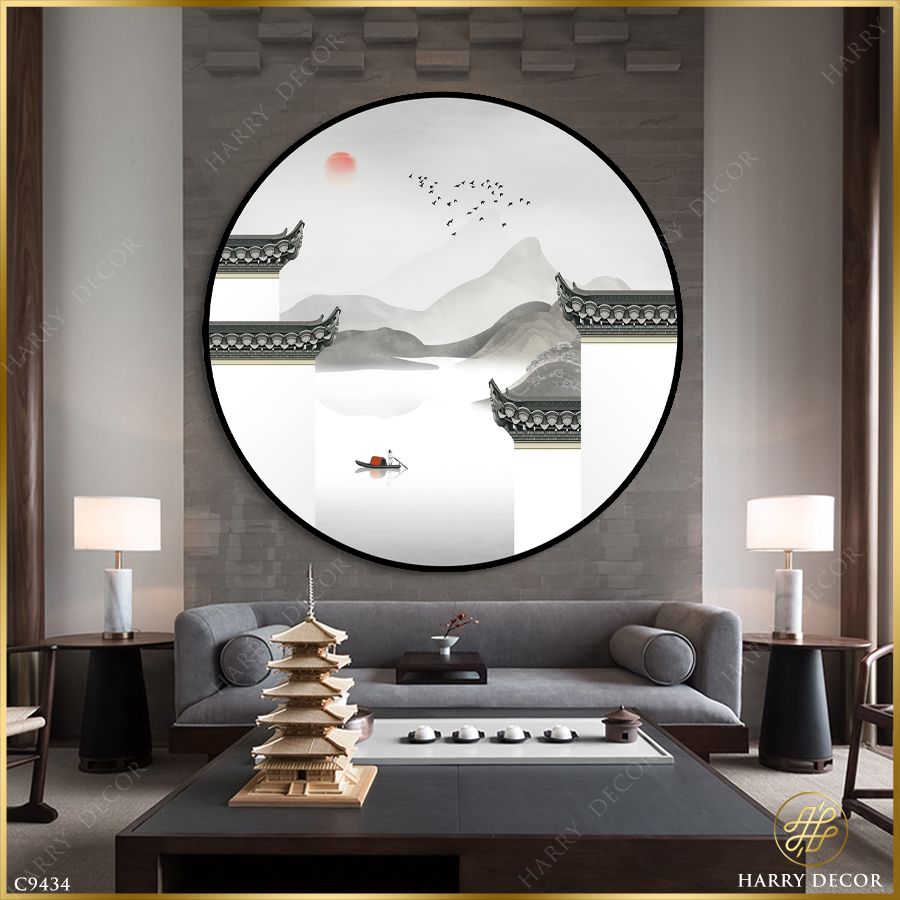  Tranh Tròn Xuồng Ai Qua Cổng Thành Này C9434 