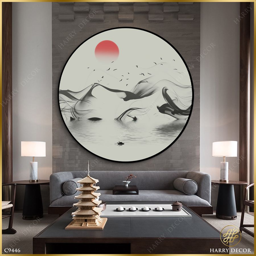  Tranh Tròn Lãng Du Núi Gió C9446 