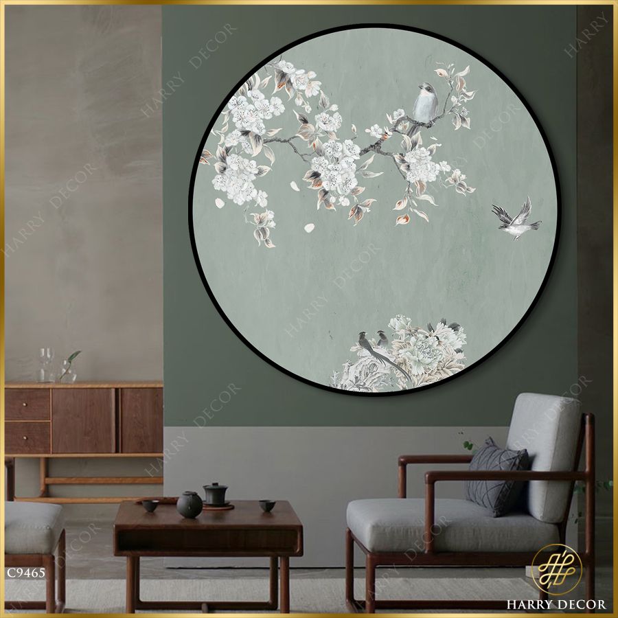  Tranh Tròn Hương Thơm Ngào Ngạt Hoa Trắng C9465 