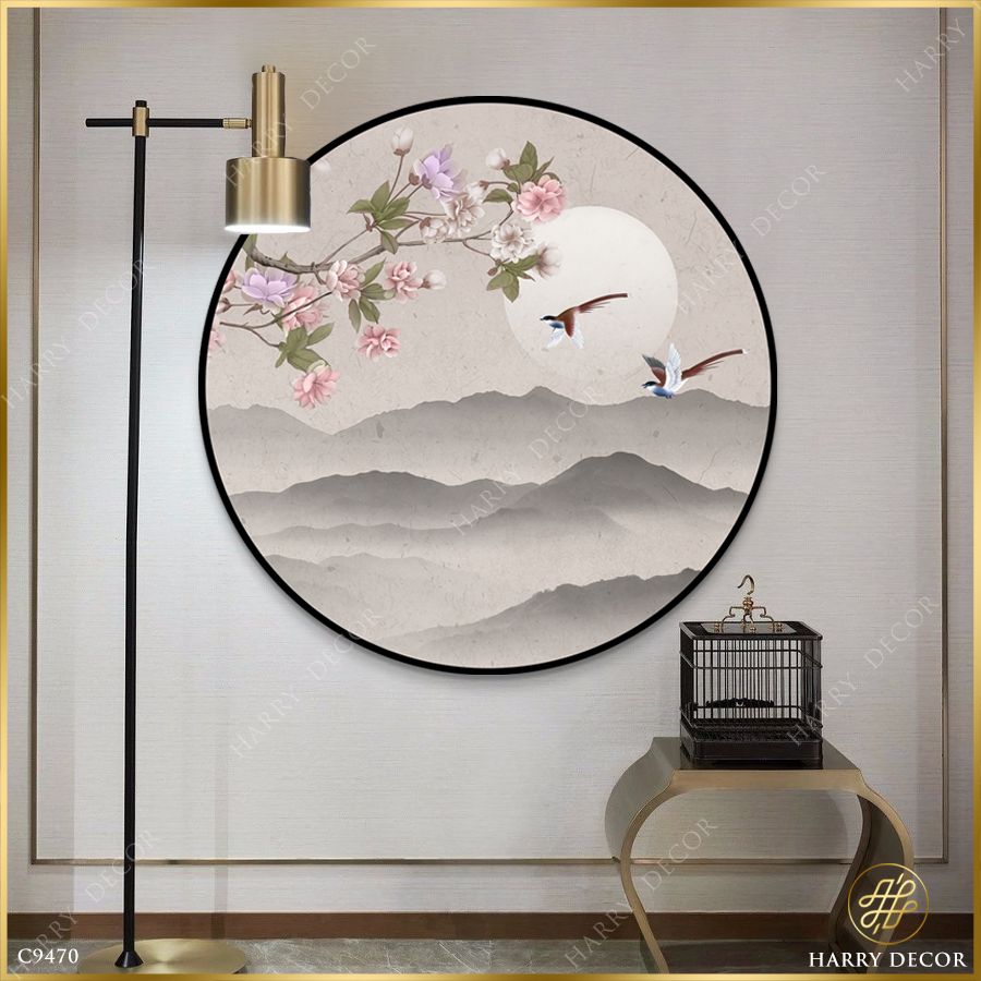  Tranh Tròn Mộc Lan Thắm Dưới Trăng C9470 