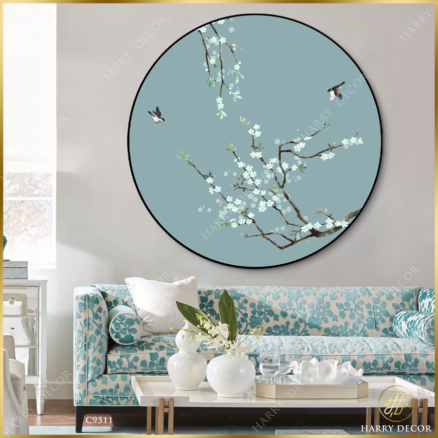  Tranh Tròn Mùa Thu Vạn Lý Nở Bông C9511 