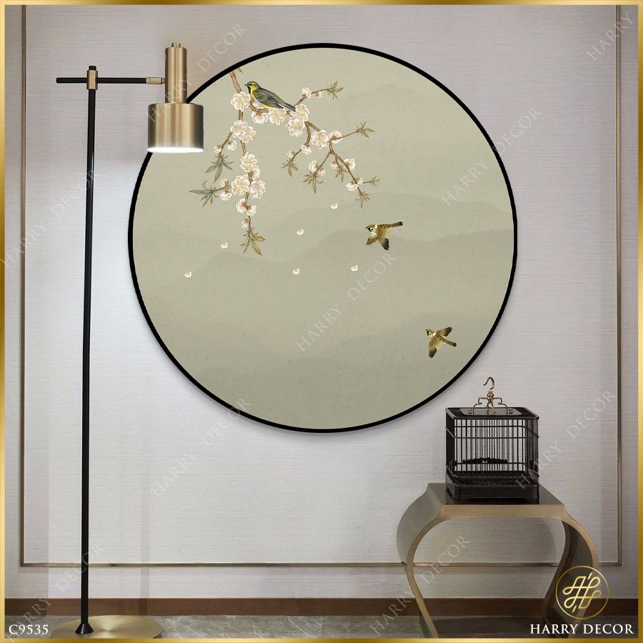  Tranh Tròn Cánh Hoa Rơi Giữa Chiều Tà C9535 