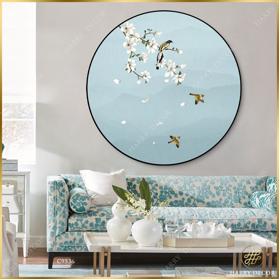  Tranh Tròn Lung Lay Nhành Mộc Lan Giữa Núi 2 C9536 