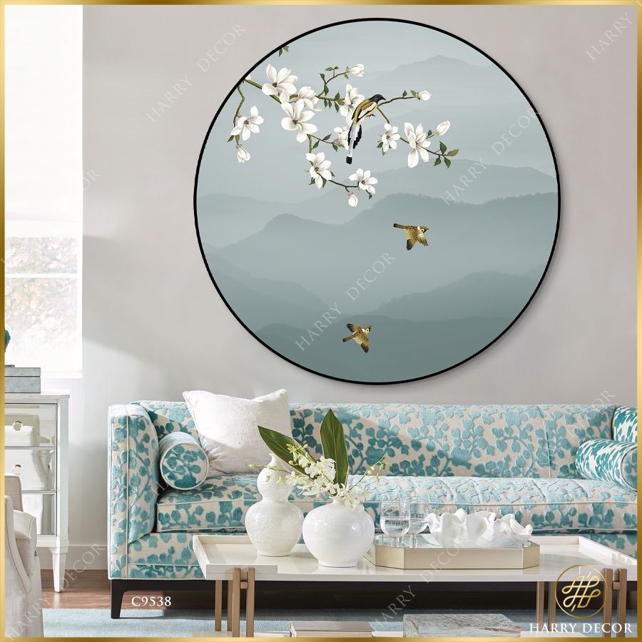  Tranh Tròn Lung Lay Nhành Mộc Lan Giữa Núi 3 C9538 