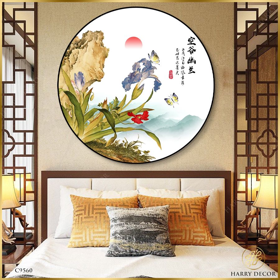  Tranh Tròn Lan Rừng Rạng Rỡ Đỉnh Núi Cao C9560 