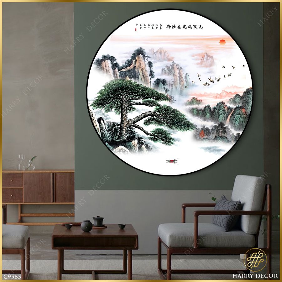  Tranh Tròn Sơn Thủy Như Tranh 3 C9565 
