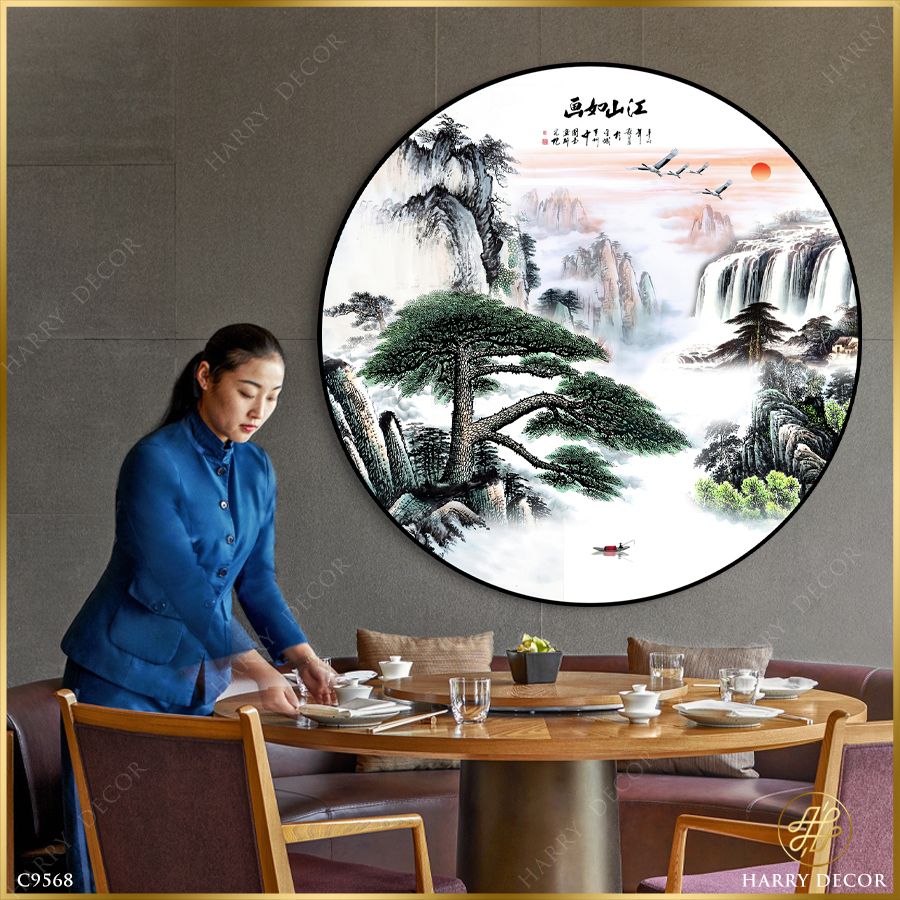  Tranh Tròn Sơn Thủy Như Tranh 4 C9568 