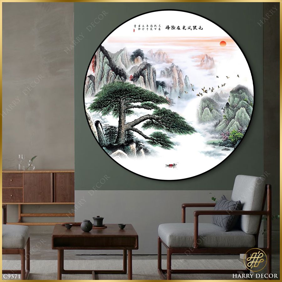  Tranh Tròn Sơn Thủy Như Tranh 5 C9571 