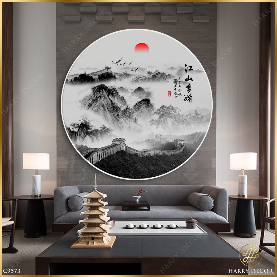  Tranh Tròn Sơn Thủy Như Tranh 6 C9573 