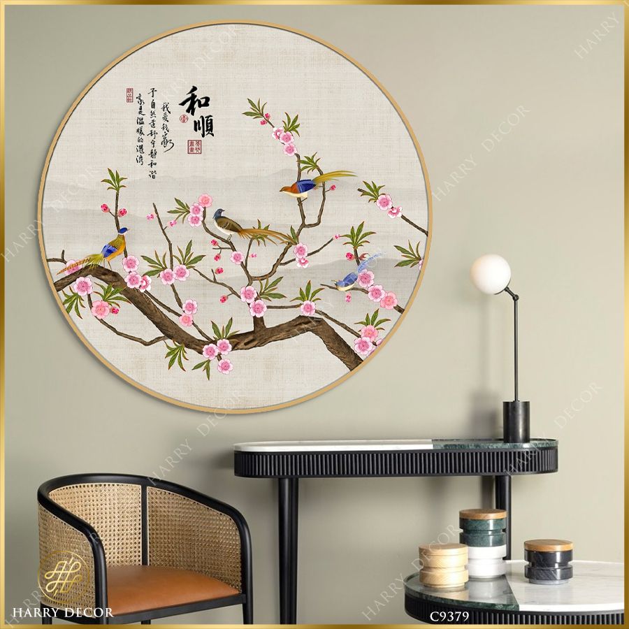 Tranh Tròn Ngàn Hoa Nở Rộ Buổi Sang Xuân C9379 