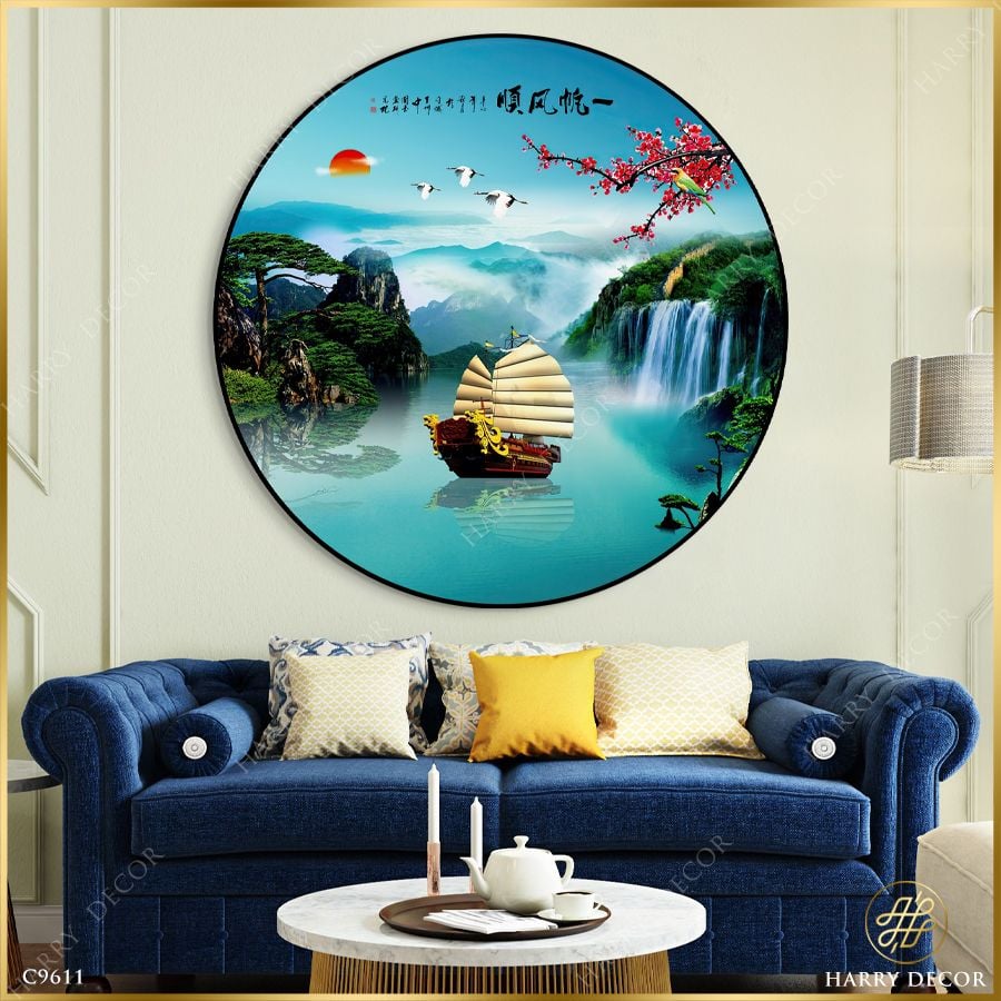  Tranh Tròn Mong Thuyền Buồm Thuận Gió 1 C9611 
