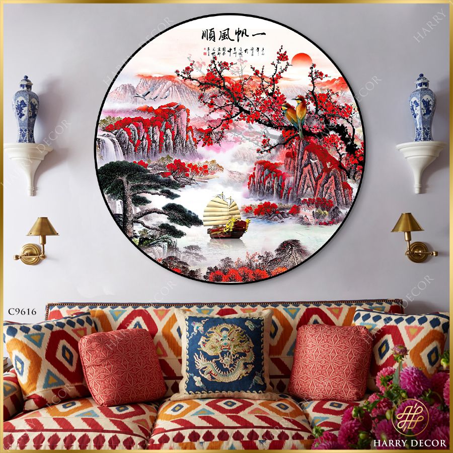  Tranh Tròn Kìa Nhành Hoa Mận Trên Núi Cao 1 C9616 