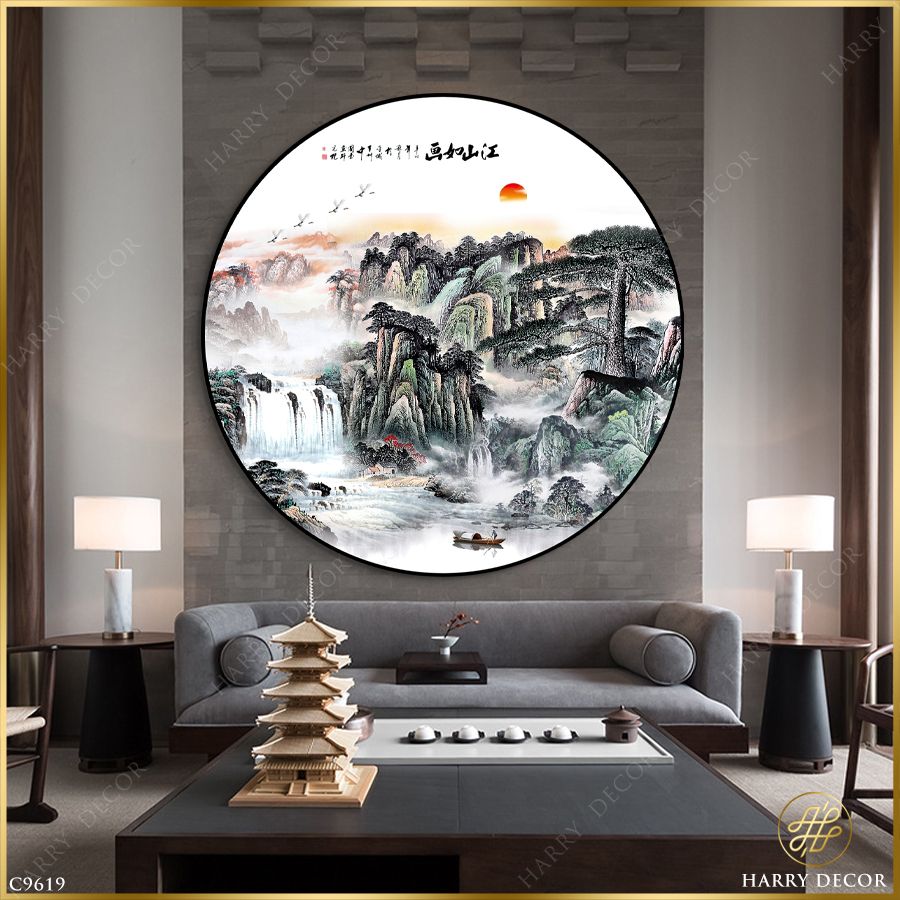  Tranh Tròn Bao La Rừng Núi Dệt Thơ 3 C9619 