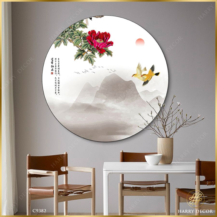  Tranh Tròn Ngào Hương Ngát Mộng Dẫu Đơn Thân C9382 