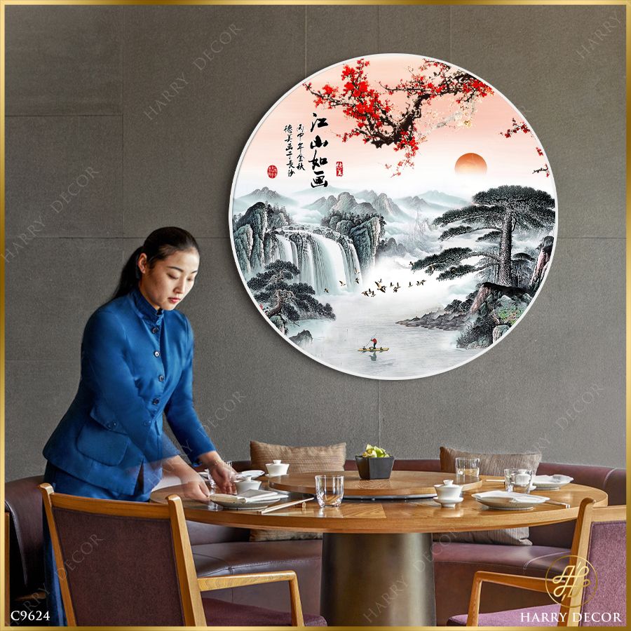  Tranh Tròn Kìa Nhành Hoa Mận Trên Núi Cao 4 C9624 