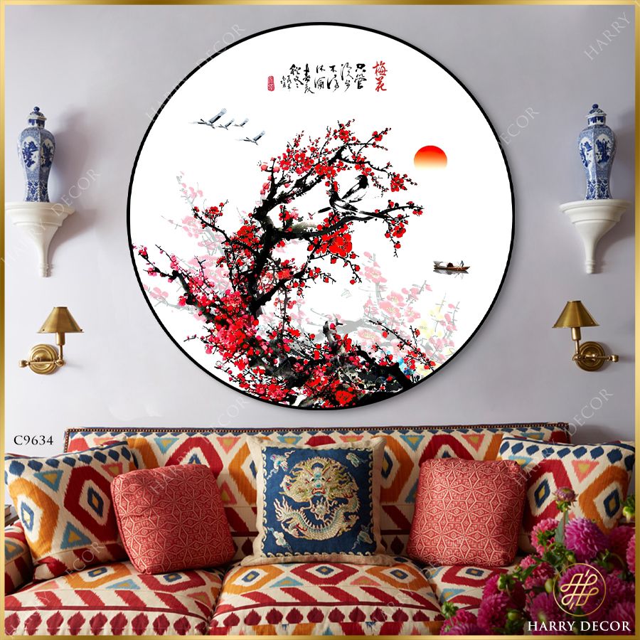  Tranh Tròn Kìa Nhành Hoa Mận Trên Núi Cao 7 C9634 