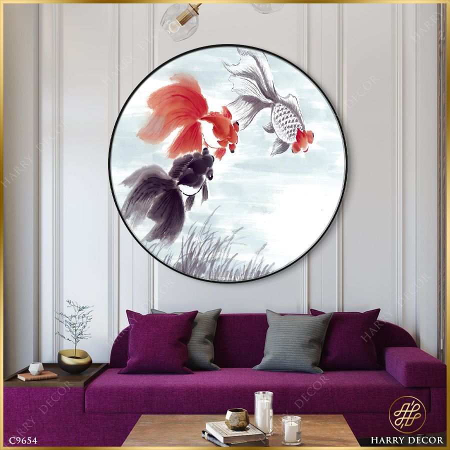  Tranh Tròn Tam Ngư C9654 