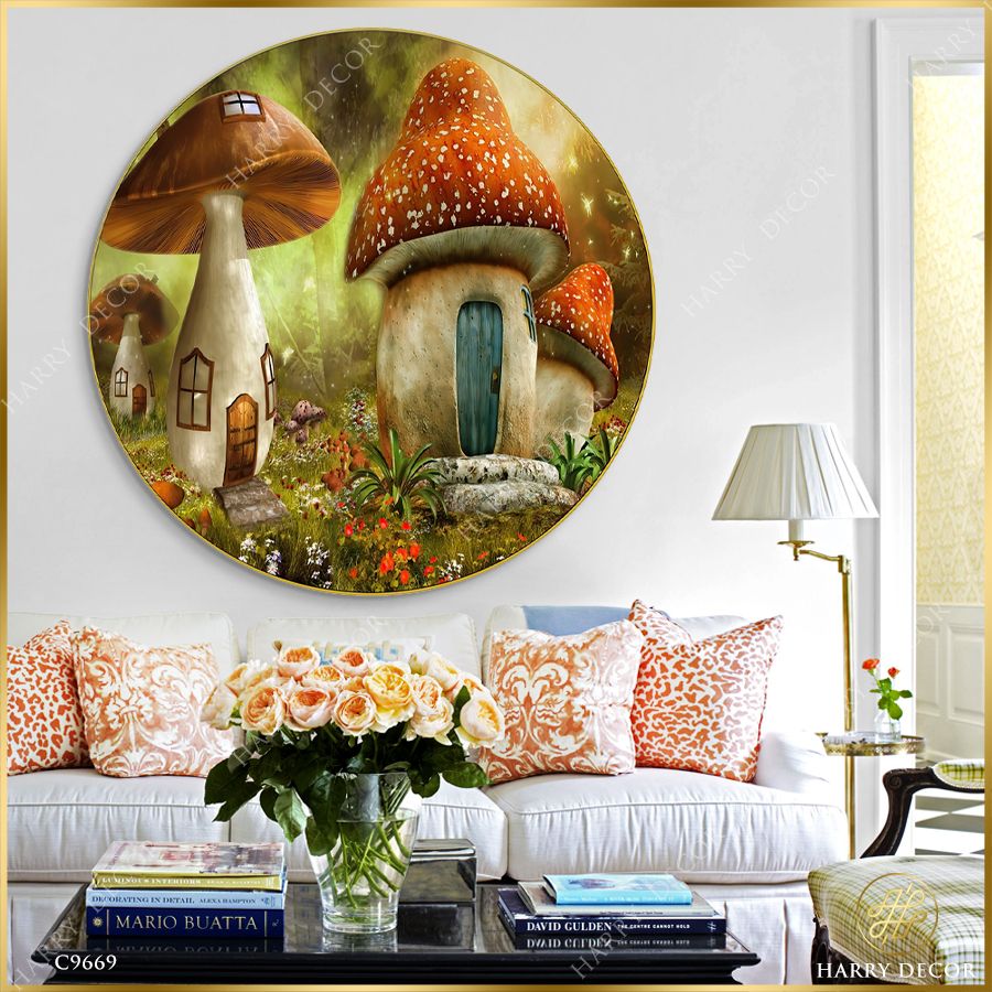  Tranh Tròn Khu Vườn Nấm Dại C9669 