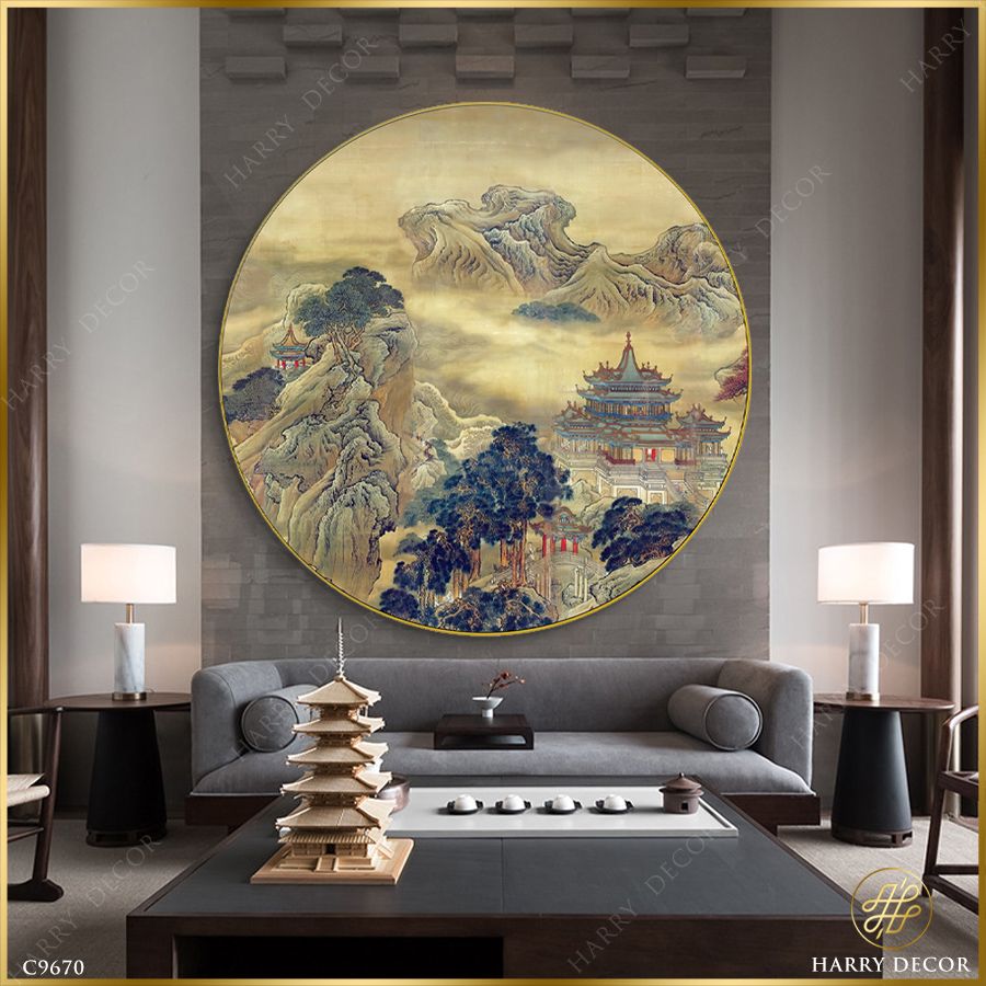  Tranh Tròn Hùng Vĩ Núi Cáo Bên Thành C9670 