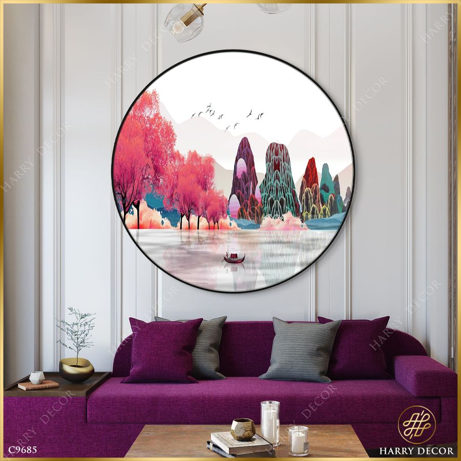  Tranh Tròn Thu Về Xuồng Qua Núi C9685 