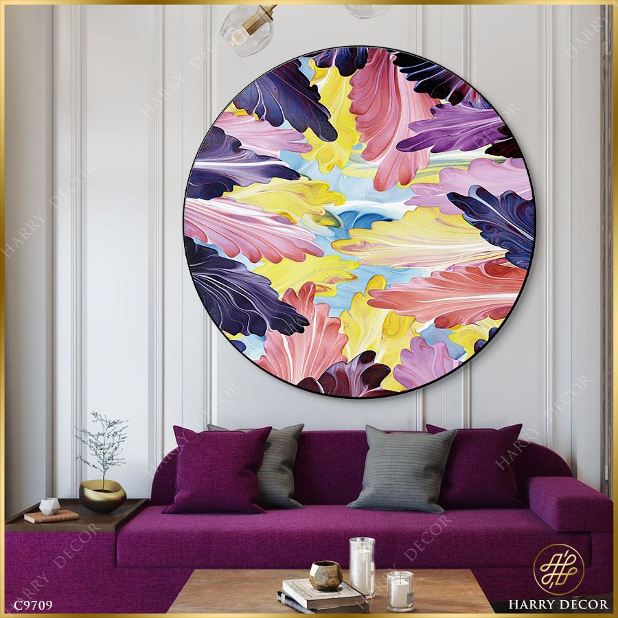  Tranh Tròn Xếp Những Phiến Lá C9709 