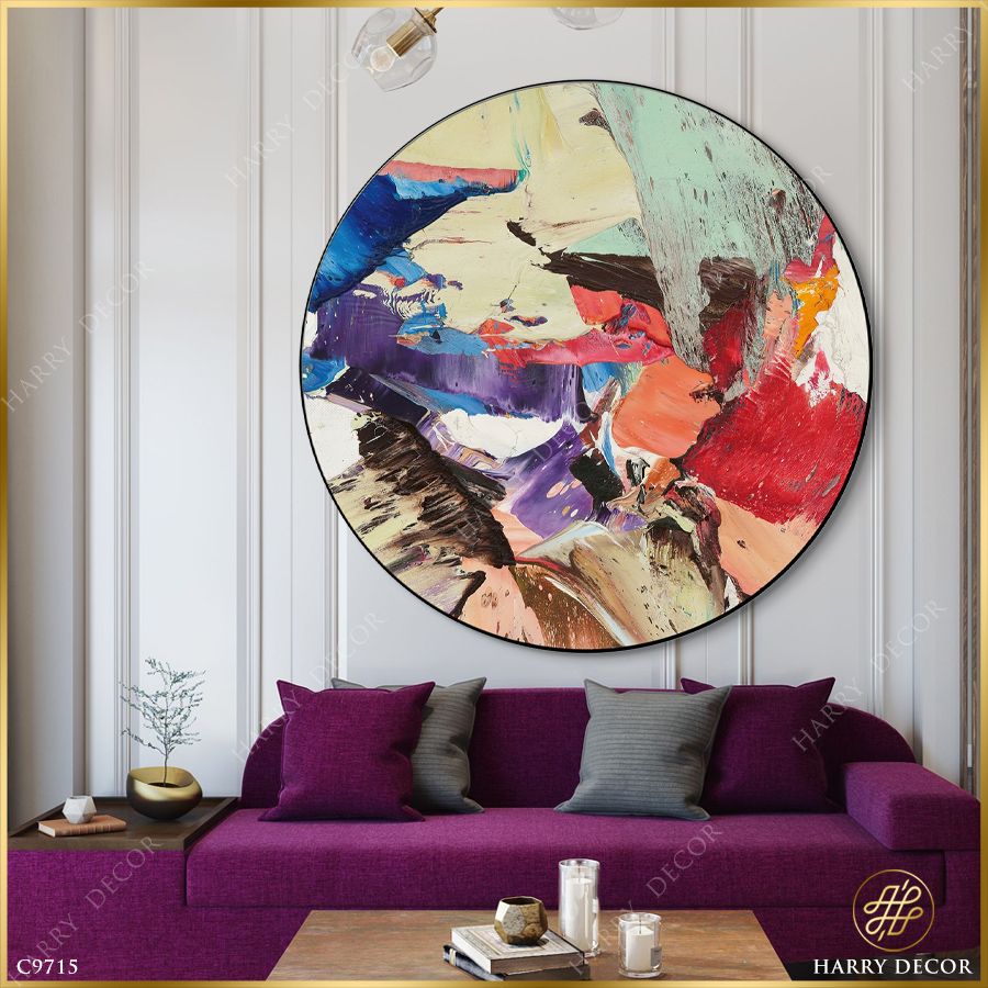  Tranh Tròn Mixed Abstract C9715 