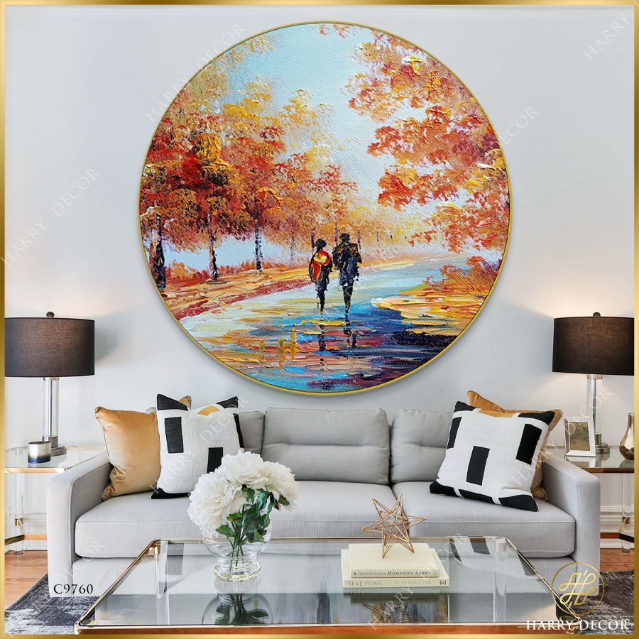  Tranh Tròn Nắm Tay Qua Mùa Thu C9760 